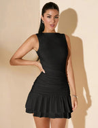 Olya Sleeveless Ruched Mini Dress