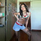 Liana Leopard Sequin Cami Top