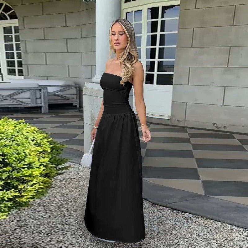 Ivona Strapless Drop Waist Maxi Dress