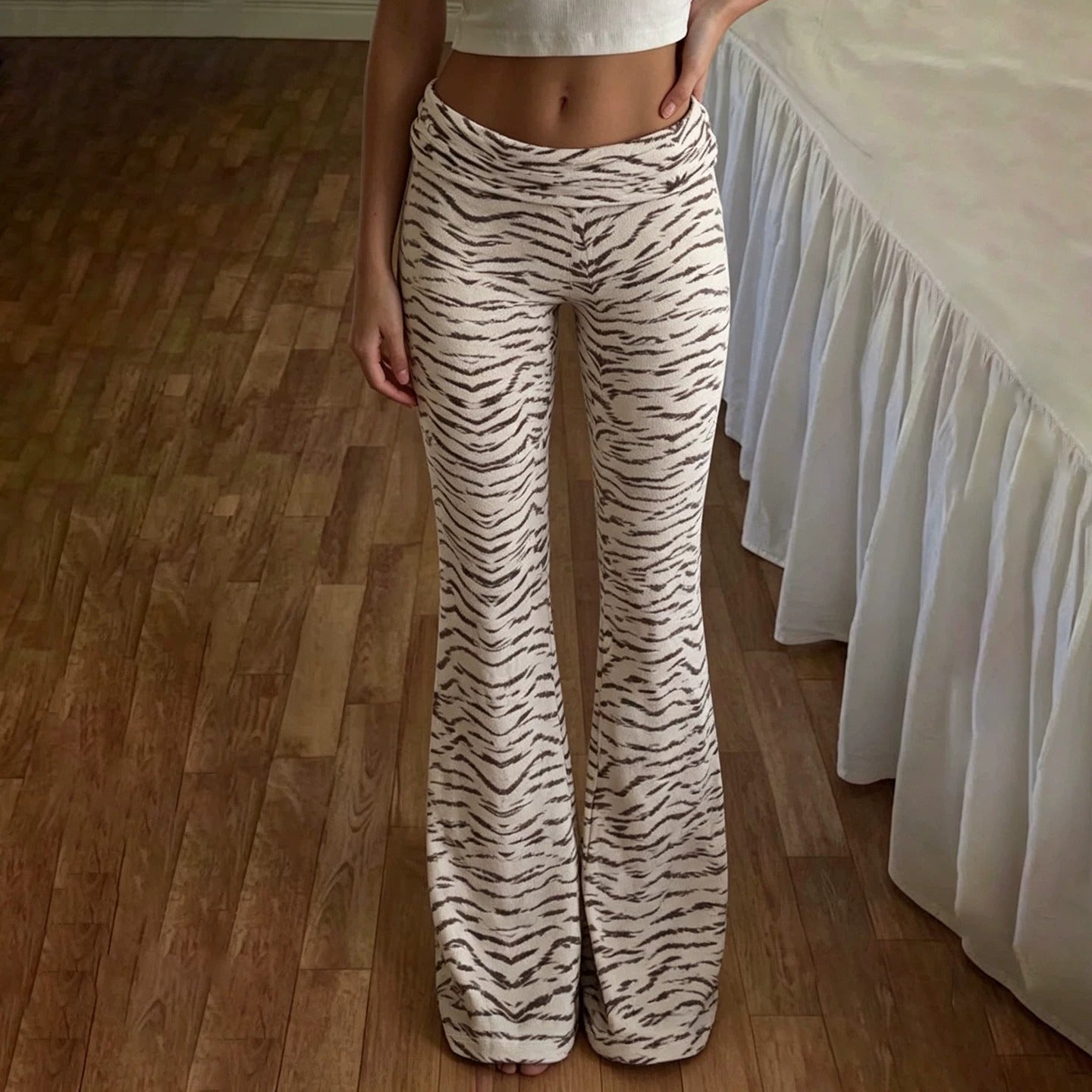 Aurelia Tiger Print Flare Pants