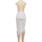 Lorena Deep Plunge Halter Maxi Dress