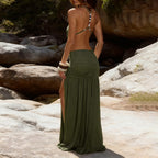 Sancia Backless Halter Maxi Dress