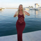 Alira Lace Panel Halter Maxi Dress