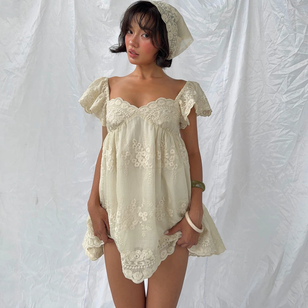 Skylar Lace Babydoll Mini Dress