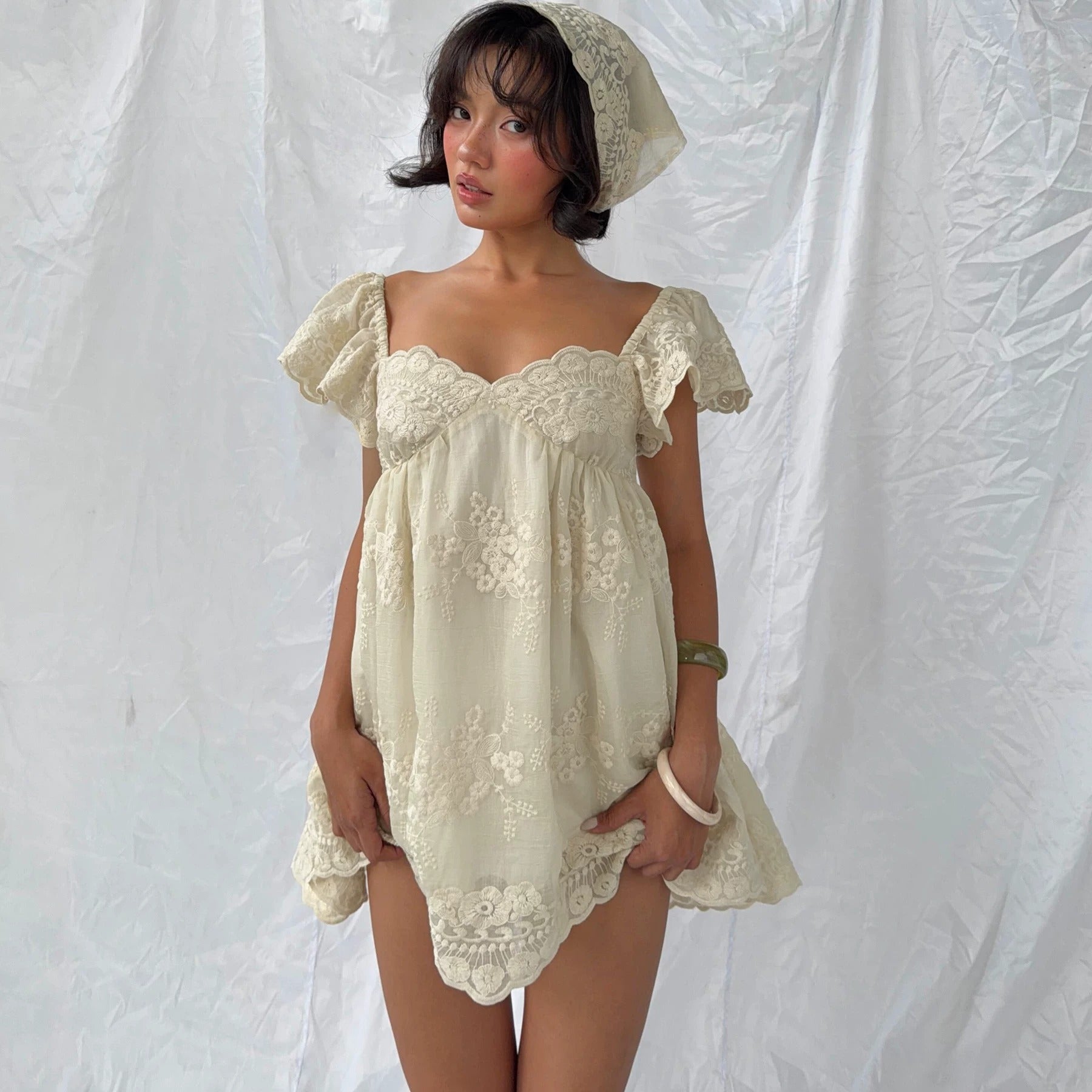 Skylar Lace Babydoll Mini Dress