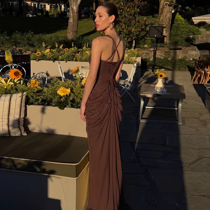 Soleil Ruched Bustier Maxi Dress