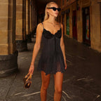 Freya Midnight Polka Dot Lace Mini Dress