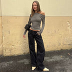 Yara Striped One Shoulder Top
