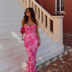 Noreia Pink Floral Lace Maxi Dress