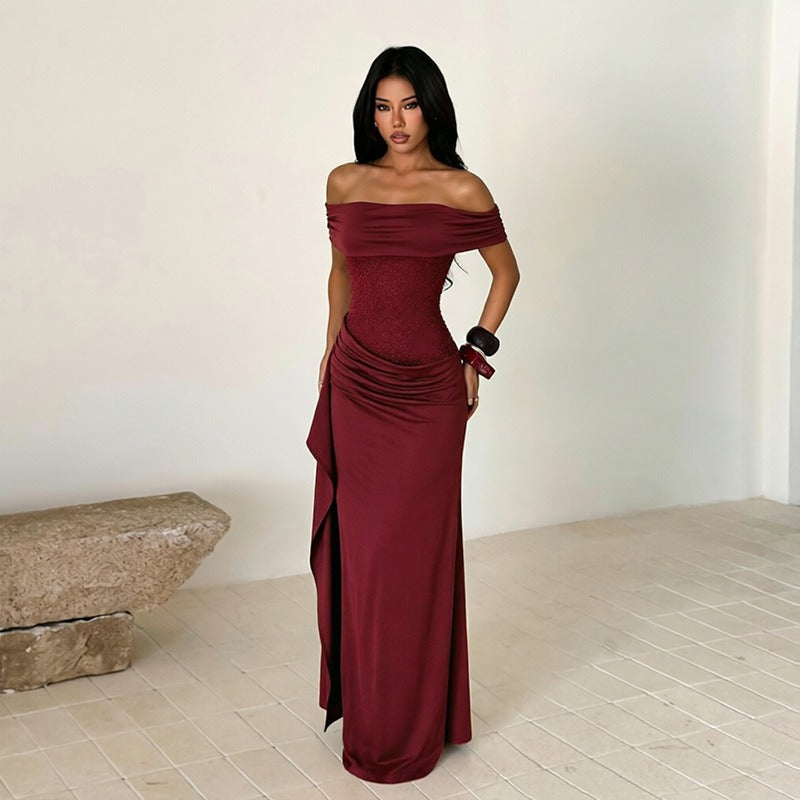 Danira Off-Shoulder Draped Maxi Dress