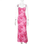 Noreia Pink Floral Lace Maxi Dress
