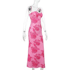 Noreia Pink Floral Lace Maxi Dress