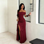Danira Off-Shoulder Draped Maxi Dress