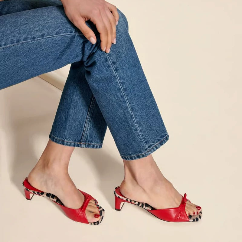 Reverie Retro Gingham Bow Mules