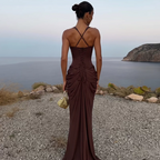 Soleil Ruched Bustier Maxi Dress