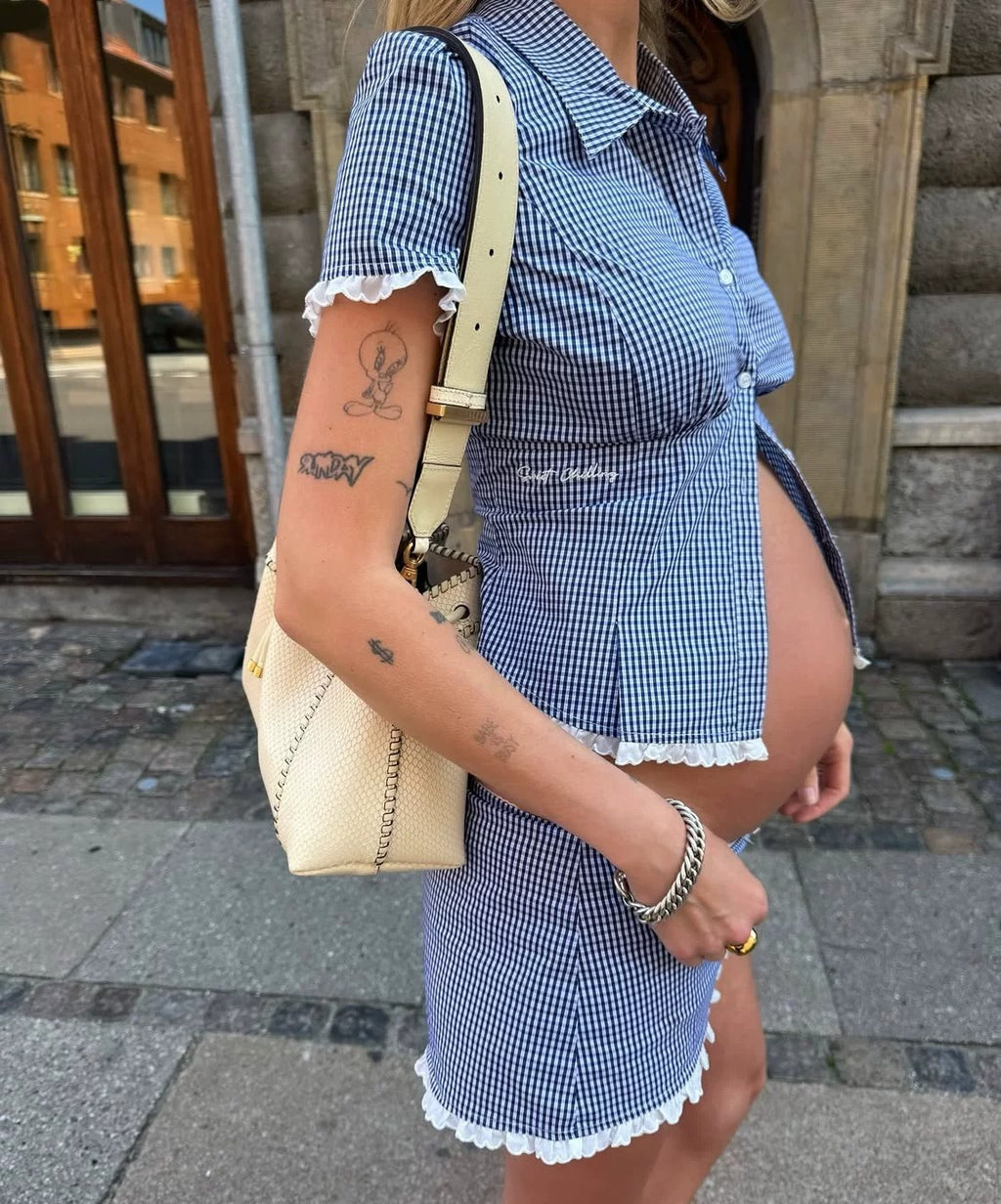 Briseis Button-Up Top & Mini Skirt Set