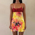 Riley Sequin Floral Mini Dress