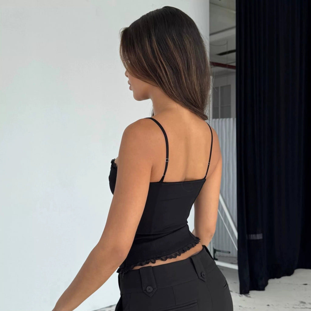 Simona Lace Trim Corset Top