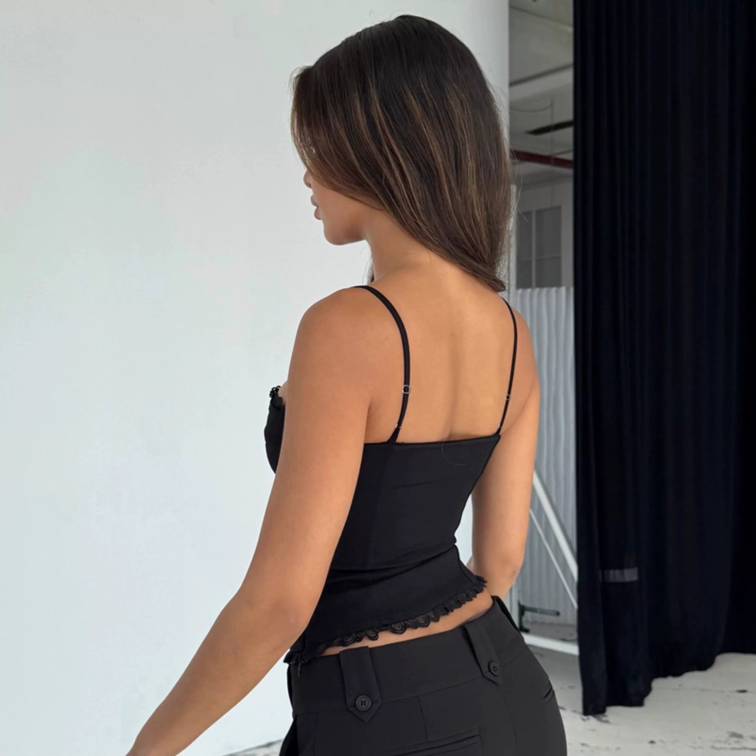Simona Lace Trim Corset Top