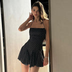 Marlowe Polka Dot Flared Mini Dress