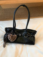 Cecily Vintage Waxed Leather Buckle Tote Bag