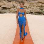 Solinae Sheer Lace Cut-Out Maxi Dress