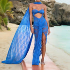 Solinae Sheer Lace Cut-Out Maxi Dress