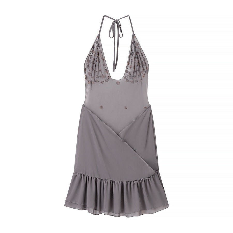 Selene Sequin Halter Mini Dress
