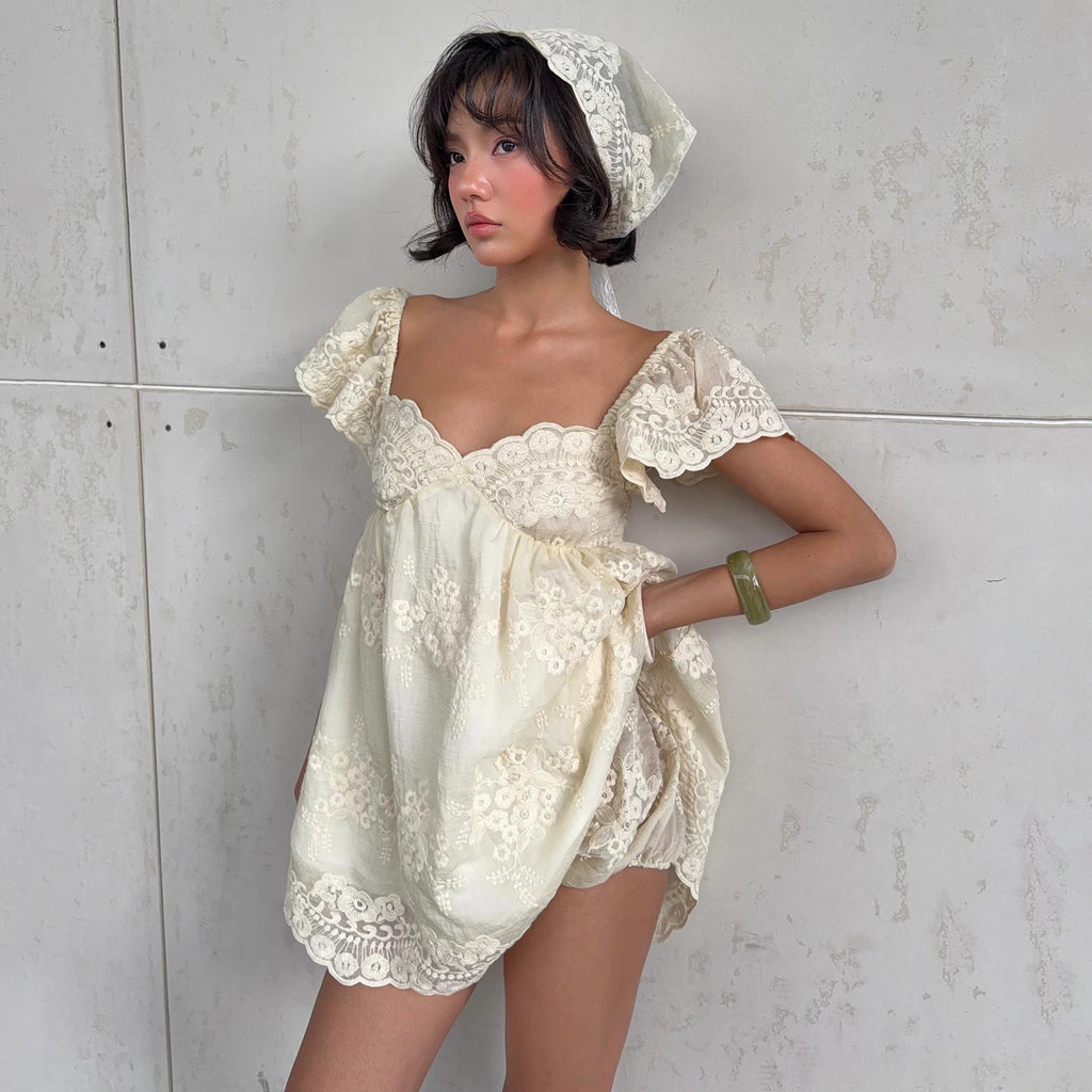 Skylar Lace Babydoll Mini Dress
