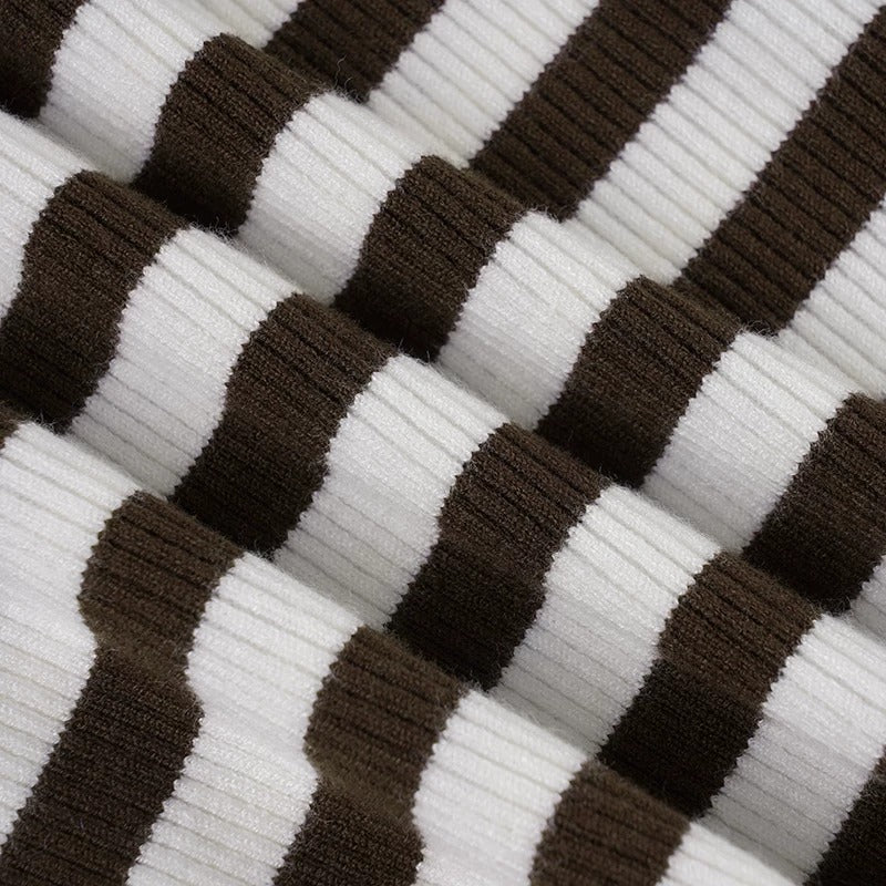 Ione Striped Knit Long Sleeve Top