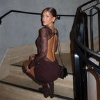 Morella Lace Ruched Mini Dress