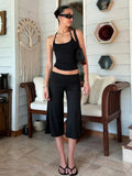 Gwen Halter Top & Foldover Capri Pants Set