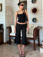 Gwen Halter Top & Foldover Capri Pants Set