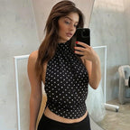Polka Dot Halter Scarf Top