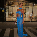 Solinae Sheer Lace Cut-Out Maxi Dress