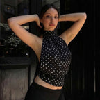 Polka Dot Halter Scarf Top