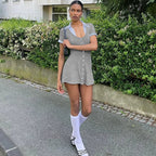 Lanthe Layered Collar Button Mini Dress