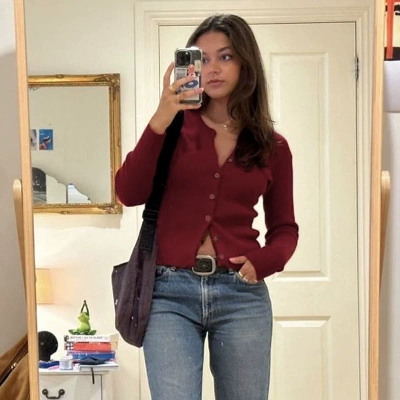 Nalani Soft Knit Button-Up Cardigan