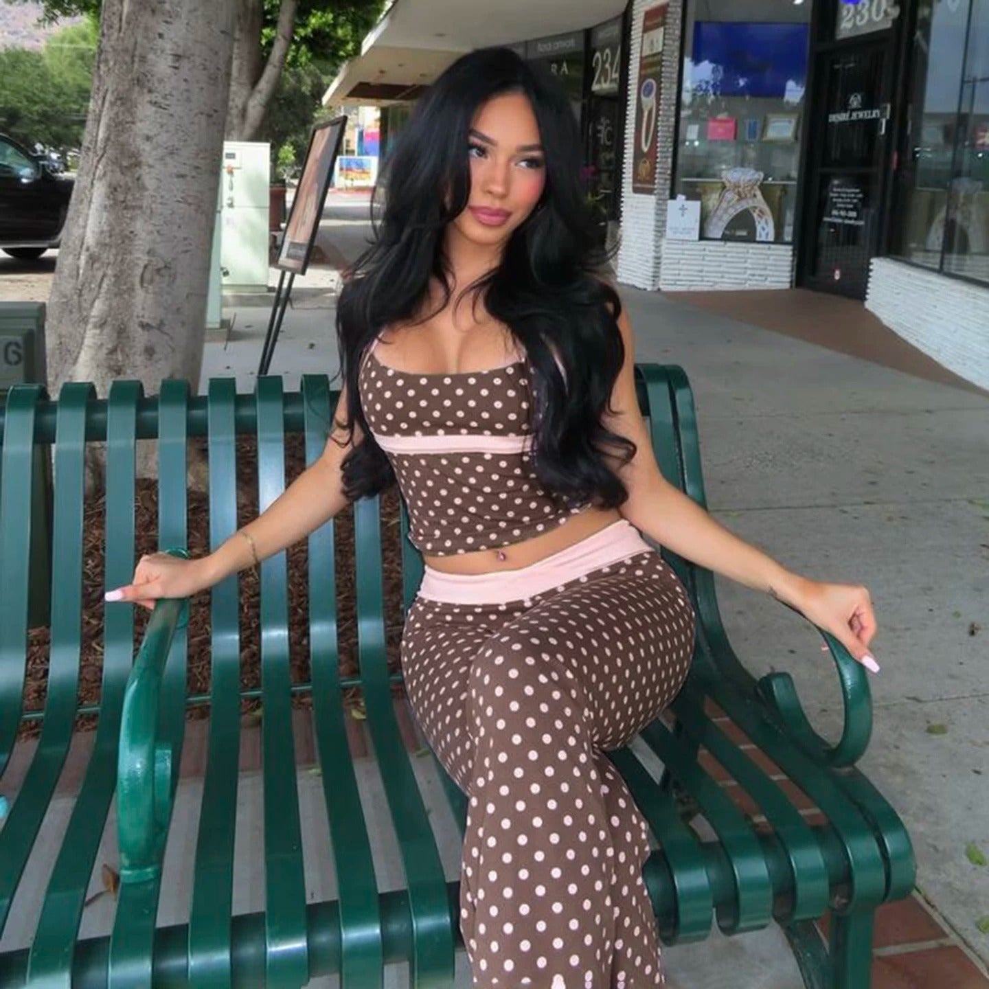Eudora Leopard Print Flared Pants Set