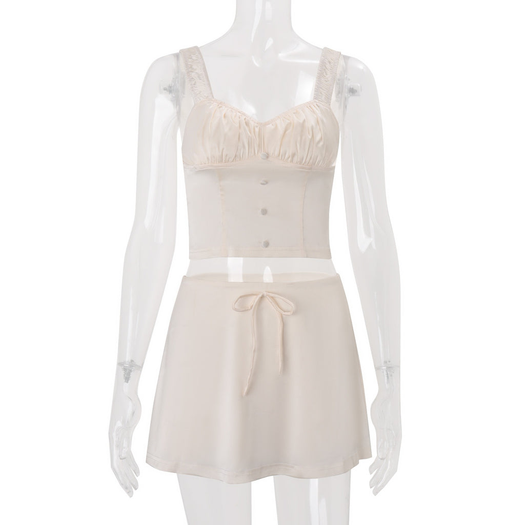 Satin Corset Top & Mini Skirt Set