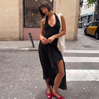 Eden Asymmetric Ruched Halter Maxi Dress