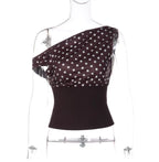 Maelys Polka Dot One-Shoulder Top