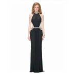 Cora Rhinestone Cutout Halter Maxi Dress