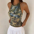 Kaia Camouflage Sequin Halter Top