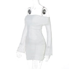 Uzma Sheer Off-Shoulder Ruched Mini Dress