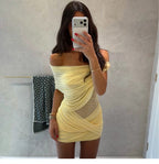 Romy Draped Off-Shoulder Mini Dress