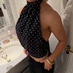 Polka Dot Halter Scarf Top