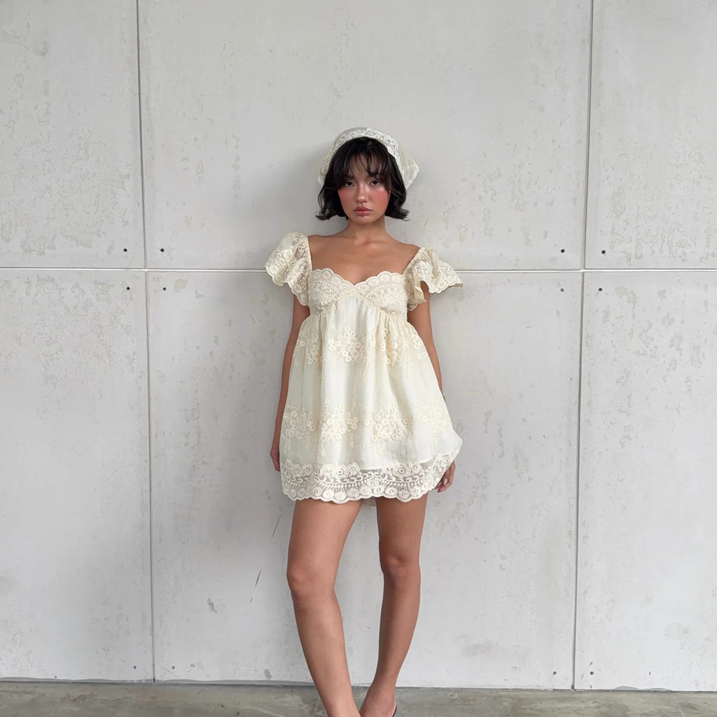 Skylar Lace Babydoll Mini Dress