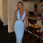 Miriel Twist Cut-Out Halter Maxi Dress