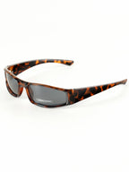 Cecily Slim Rectangular Wraparound Sunglasses